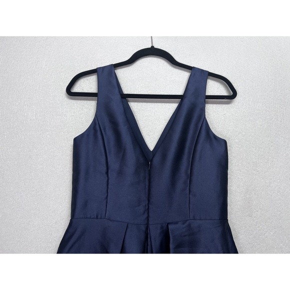 Alfred Sung Midnight Navy Sateen Twill High Low Cocktail Dress Gown New Size 10 - Picture 13 of 14